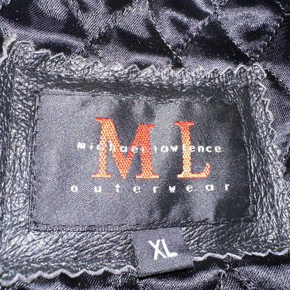 Michael Lawrence 100% Leather Jacket Coat-Quilted -Black-Very Soft-Men's XL VTG
