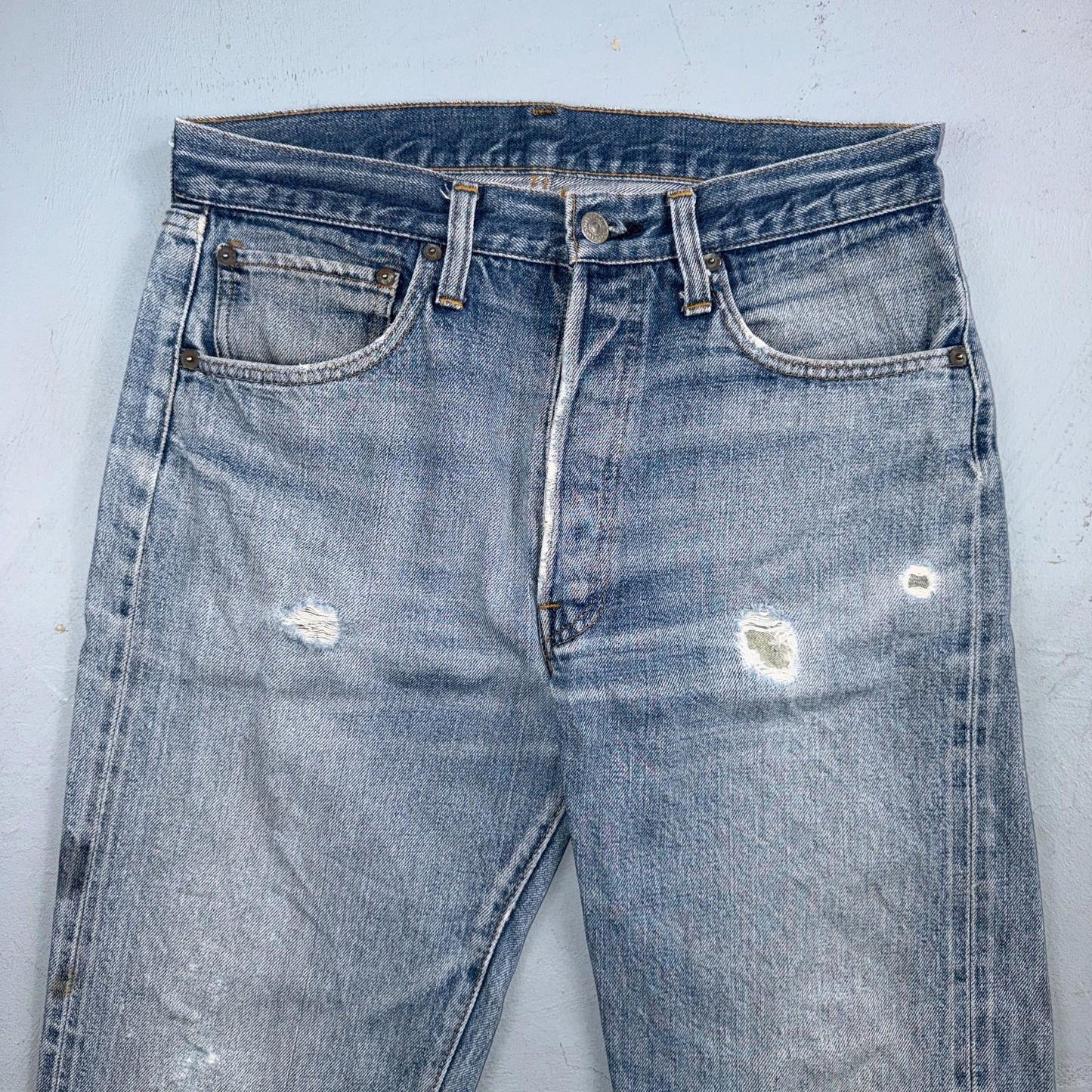 Levis 501 Vintage 80s Redline Selvedge USA XX Jeans Light Wash 33x34 Act 30x30