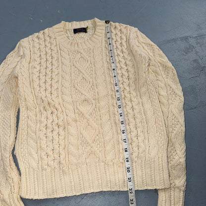 Polo Ralph Lauren Cable Knit Crew Neck Cotton Sweater Women’s XS Cream