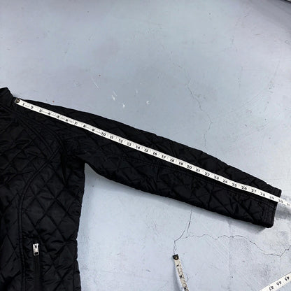 Nike Jacket VTG Womens M Black Quilted Full Zip Mock Neck Pockets Y2K 2000s