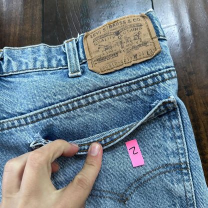 Levis 517 Vintage 80s USA Orange Tab Bootcut Flare Blue Jeans 34x31 Act 32x29