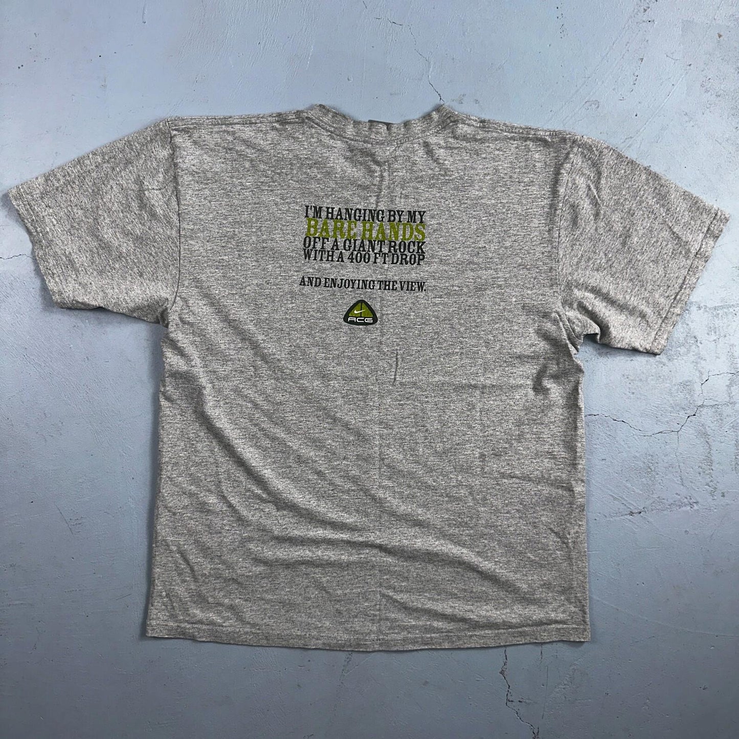 Nike ACG What Are You On VTG T Shirt Climbing Hiking Bare Hands Y2K 2000s RARE