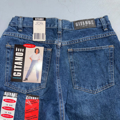 NWT Gitano Jeans Women 12 Average Relaxed Fit Tapered Leg Blue Med Wash