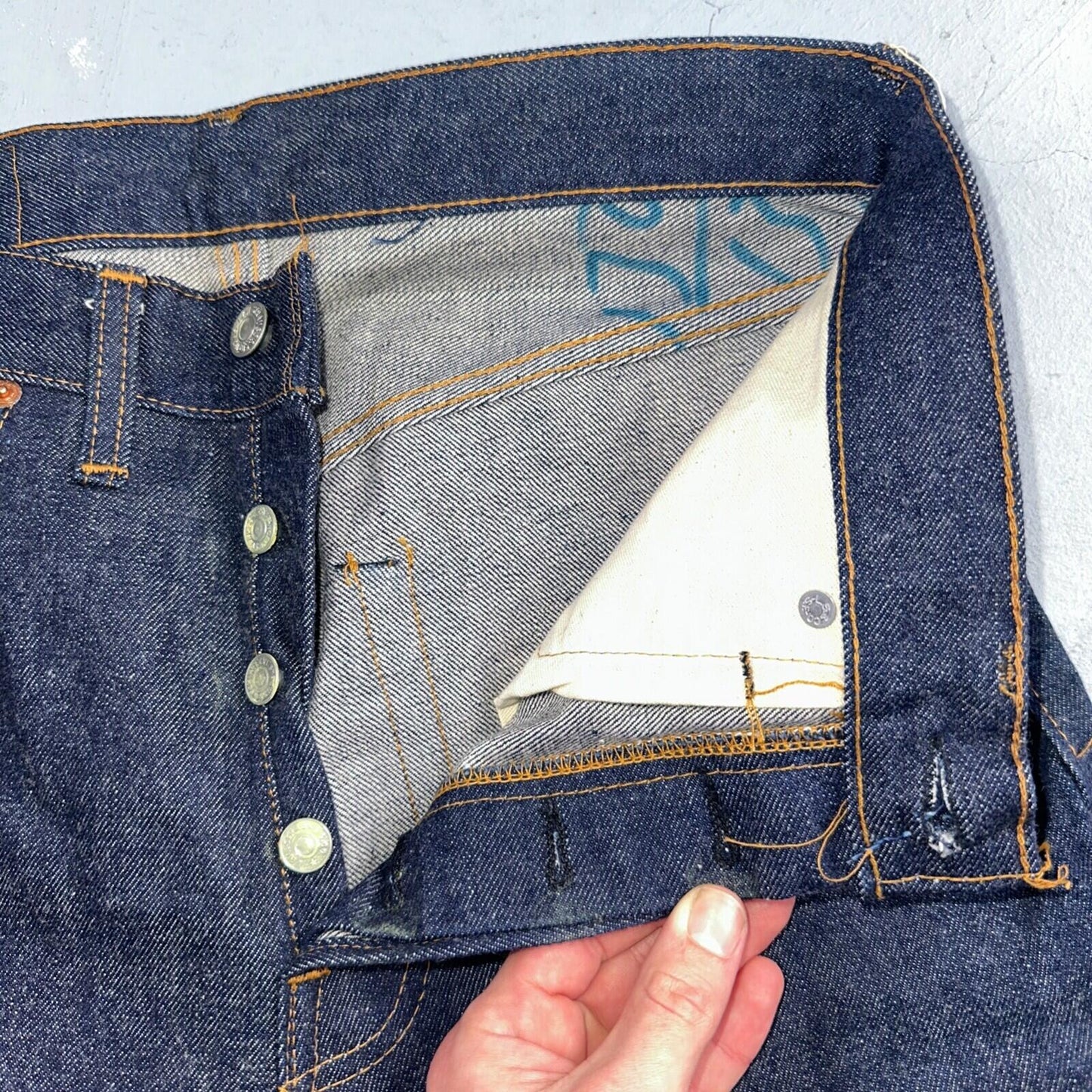 Levis 501 VTG 70s SS Deadstock Redline Selvedge Jeans XX 1966 29x36 Rare Dark DS