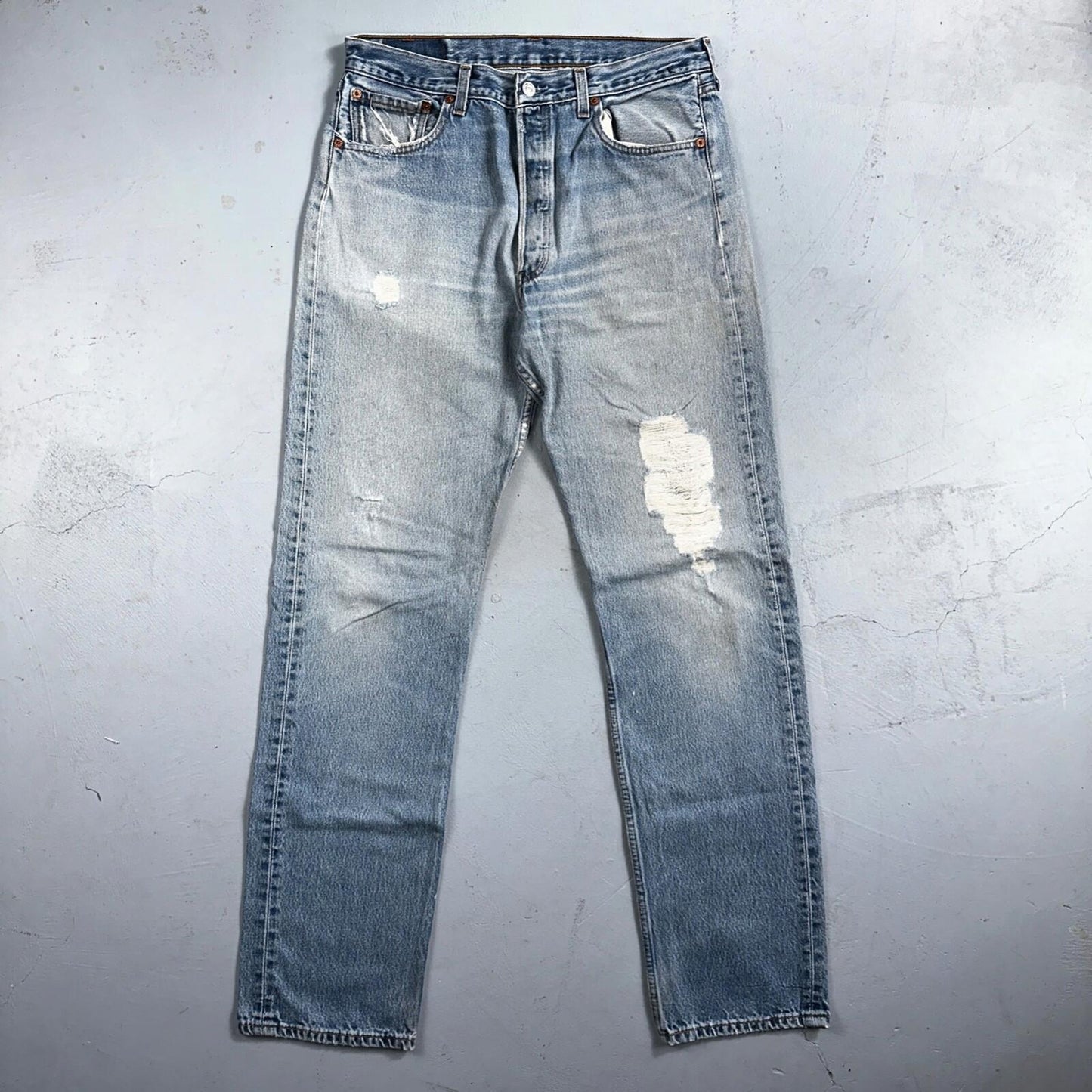 Levis 501 Vintage 90s XX Straight Leg Mexico Jeans 34x36 Light Wash Act 31x33