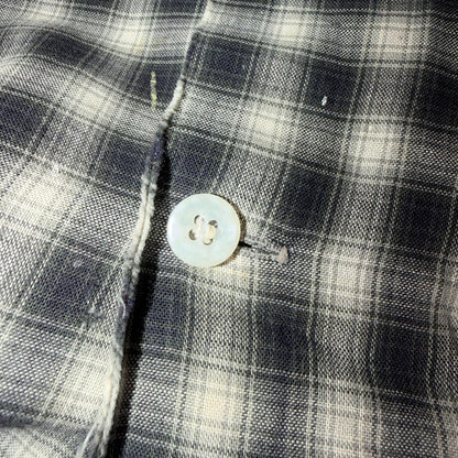 Vintage 60s McGregor Checker Loop Collar Button Up Shirt Made In USA Rockabilly