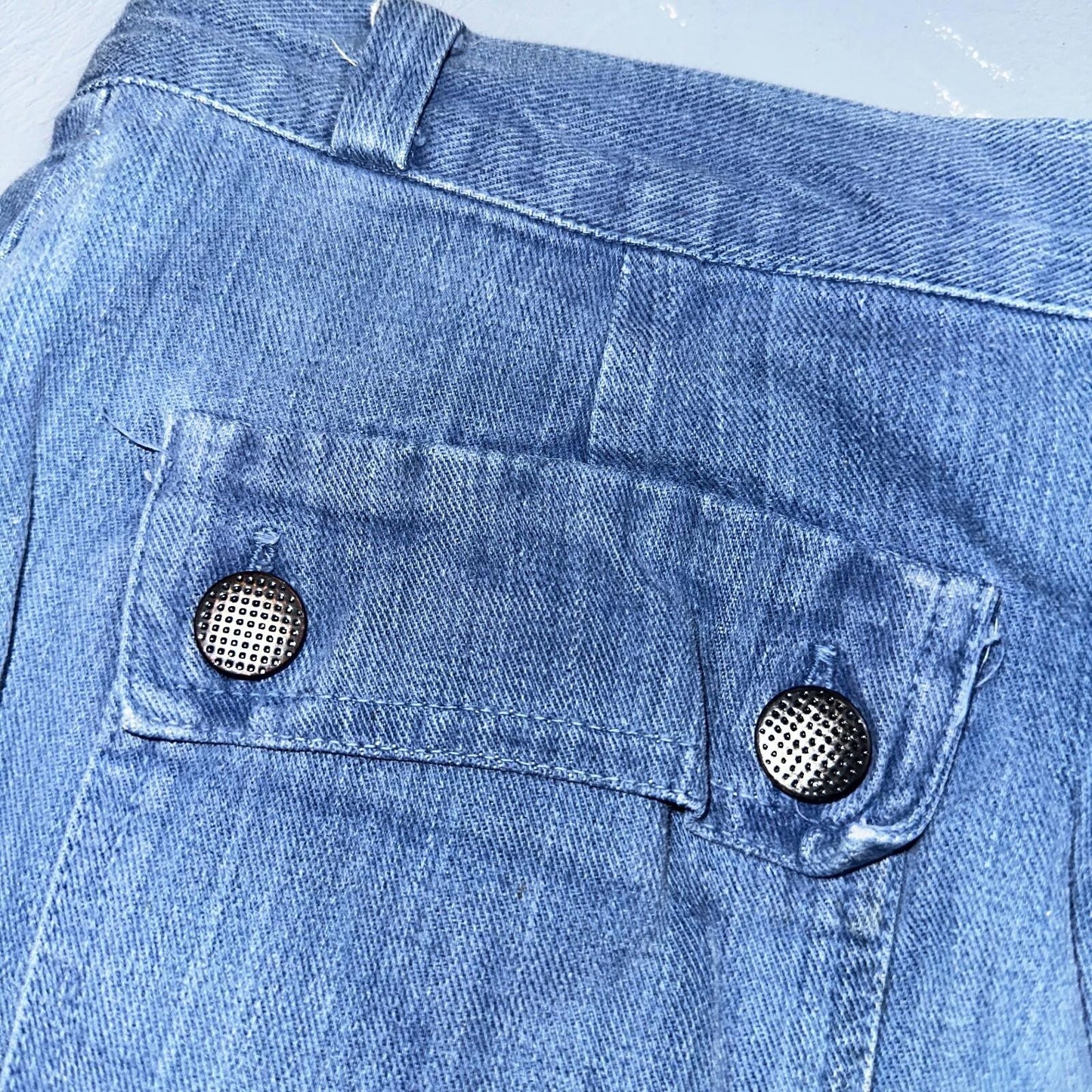 VTG 70s Jeans Canvas High Waist Sears Military Style P44 29x25 Capri HBT Rare