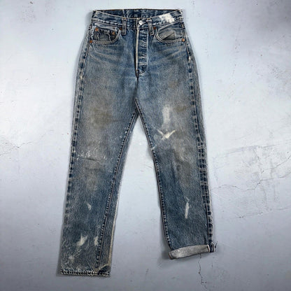 Levis 501 Vintage 80s Redline Selvedge USA XX Jeans Med Wash 28x34 Act 26x30