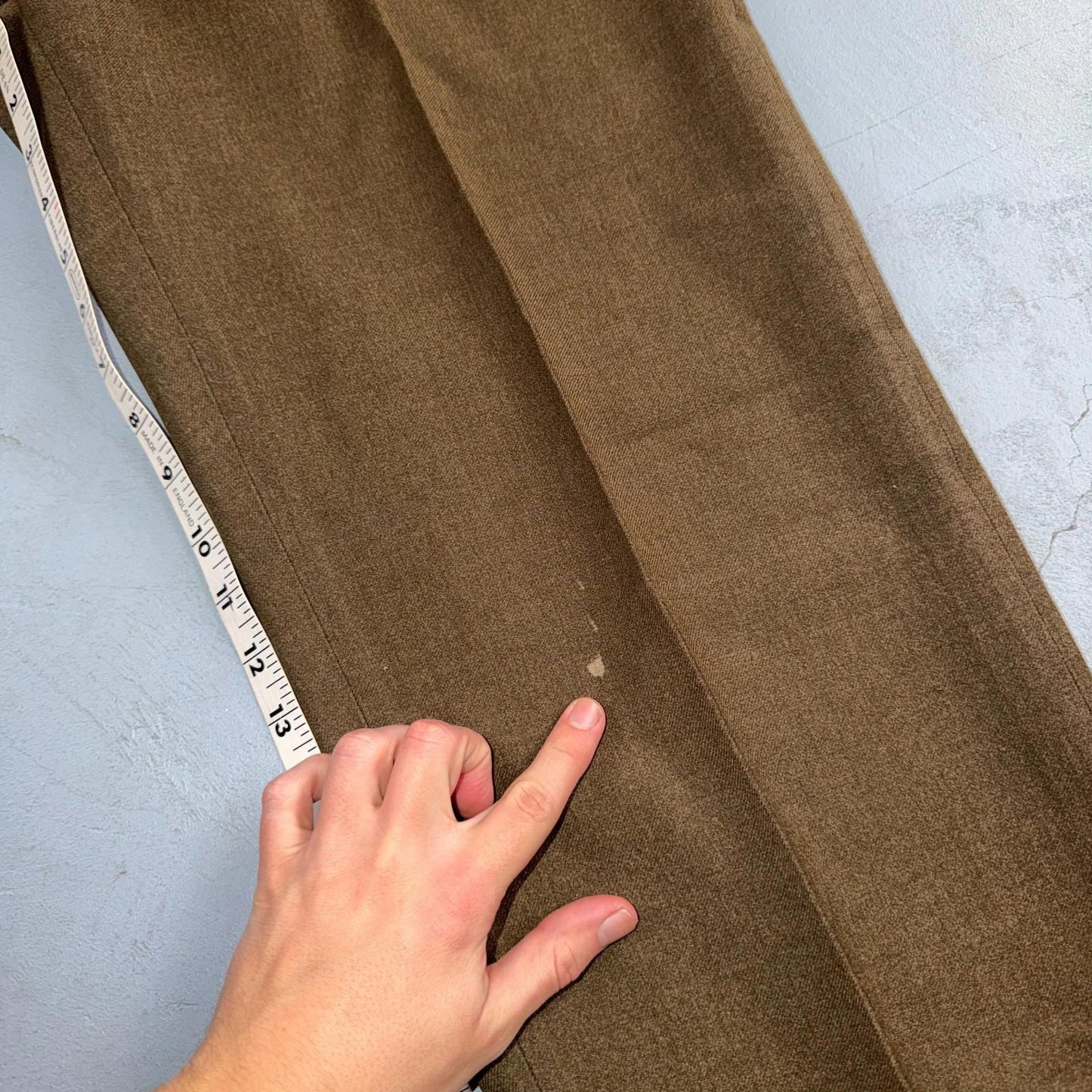 Vintage Military Pants Trousers Medium Regular 50s 40s Brown Wool Mens 30x31