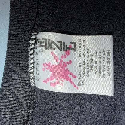 Vintage 90s Cats Dogs Animal Graphic Sweatshirt Black Cute USA One Size Art