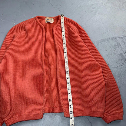 VTG 50s Kandel Oregon Woolen Mills Open Front Wool Sweater Cardigan Rockabilly L