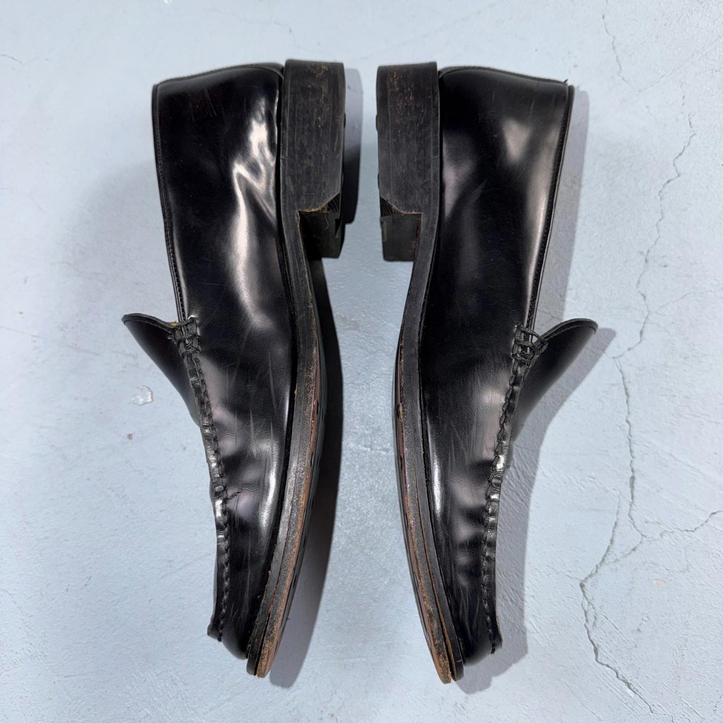 Cole Haan Italy Black Leather Kiltie Italian Loafer Men's 8M VGUC VTG 90s Shoes