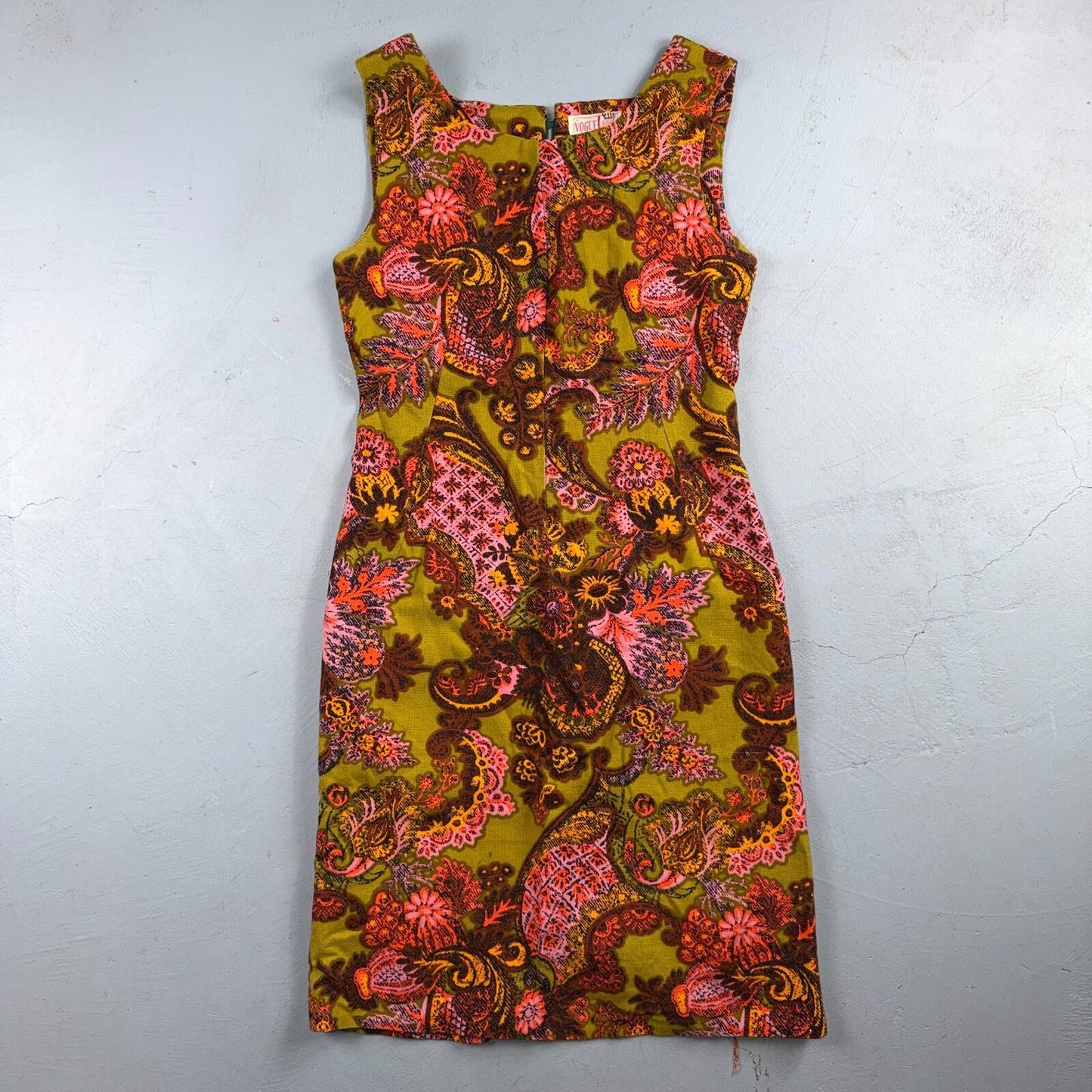 VTG 50s 60s Vogue Short Dress Summer Vibe Movie Boho Hippy Rockabilly Pattern
