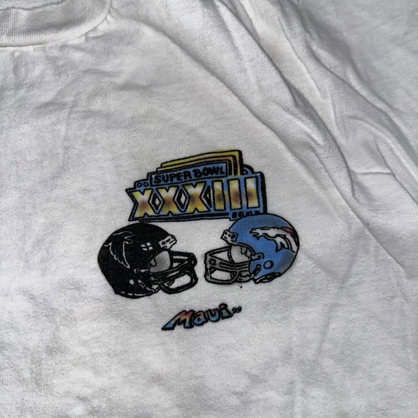 Miami Super Bowl 1999 90s VTG T Shirt Graphic Art Football Sports Dolphins