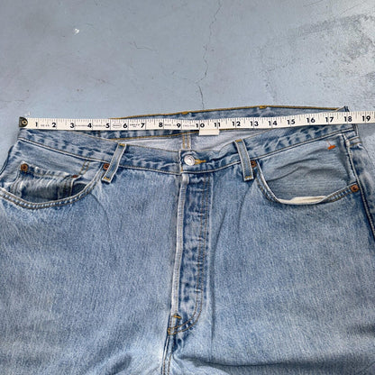 Levis 501 Vintage Y2K 90s XX Straight Leg Jeans Blue Light Wash 38x34 Act 36x34
