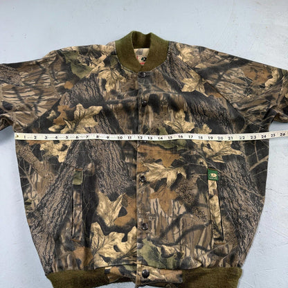 Vintage 80s Mossy Oak Camo Cotton Snap Bomber Jacket Size M USA Rare