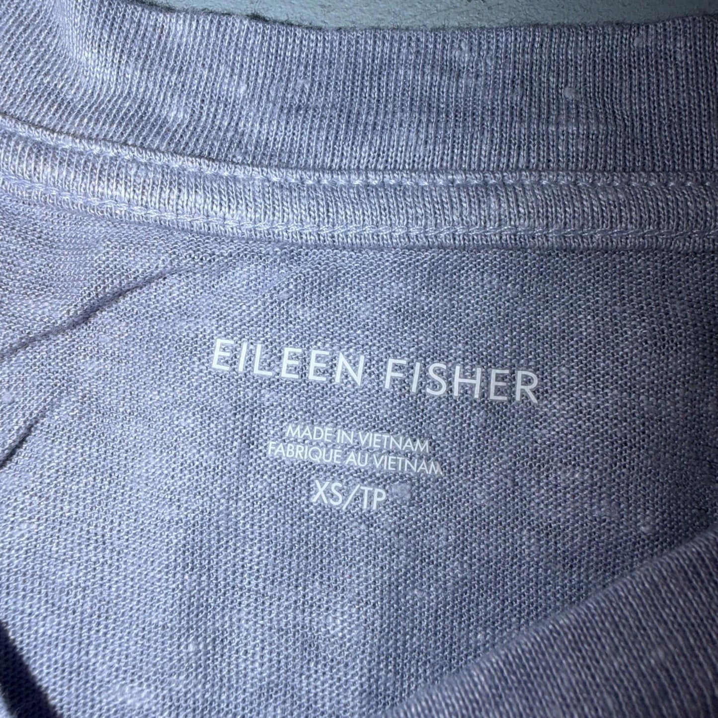Eileen Fisher NWT $128 Top Size XS Organic Linen Blend Pale Purple Lightweight