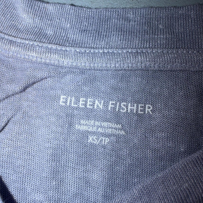 Eileen Fisher NWT $128 Top Size XS Organic Linen Blend Pale Purple Lightweight