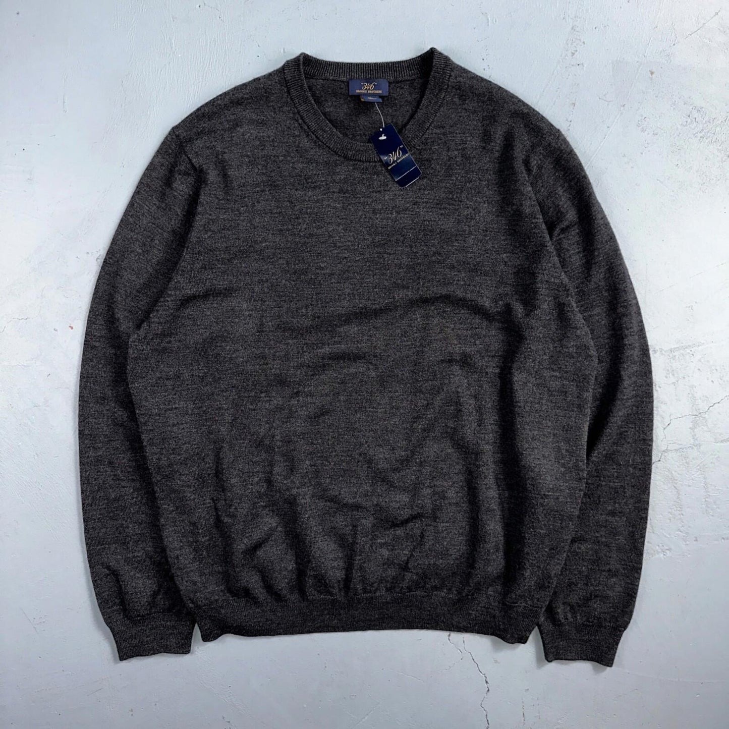 346 Brooks Brothers Mens XL Fine Italian Merino Wool Gray Sweater Tags