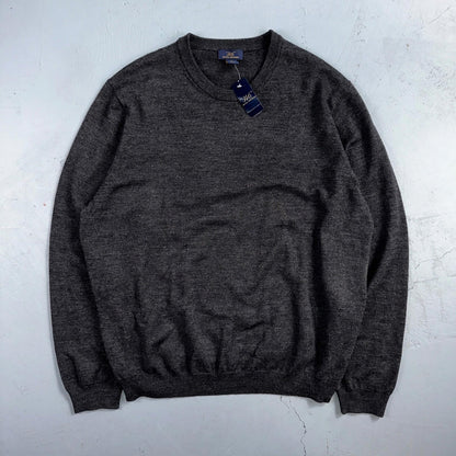 346 Brooks Brothers Mens XL Fine Italian Merino Wool Gray Sweater Tags