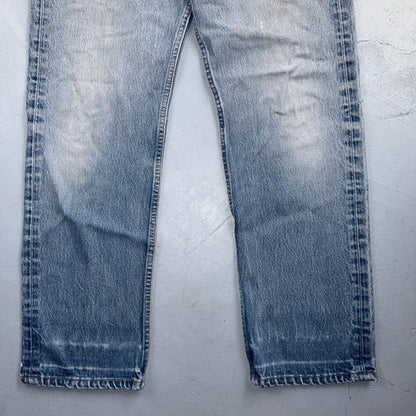 Levis 501 Vintage 90s USA XX Straight Leg Jeans Blue Light Wash 35x33 Act 34x29