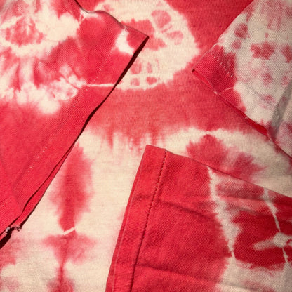 VTG 1970s Skull Tie Dye T Shirt Red Handmade Grunge Rockabilly Graphic 83 Keg