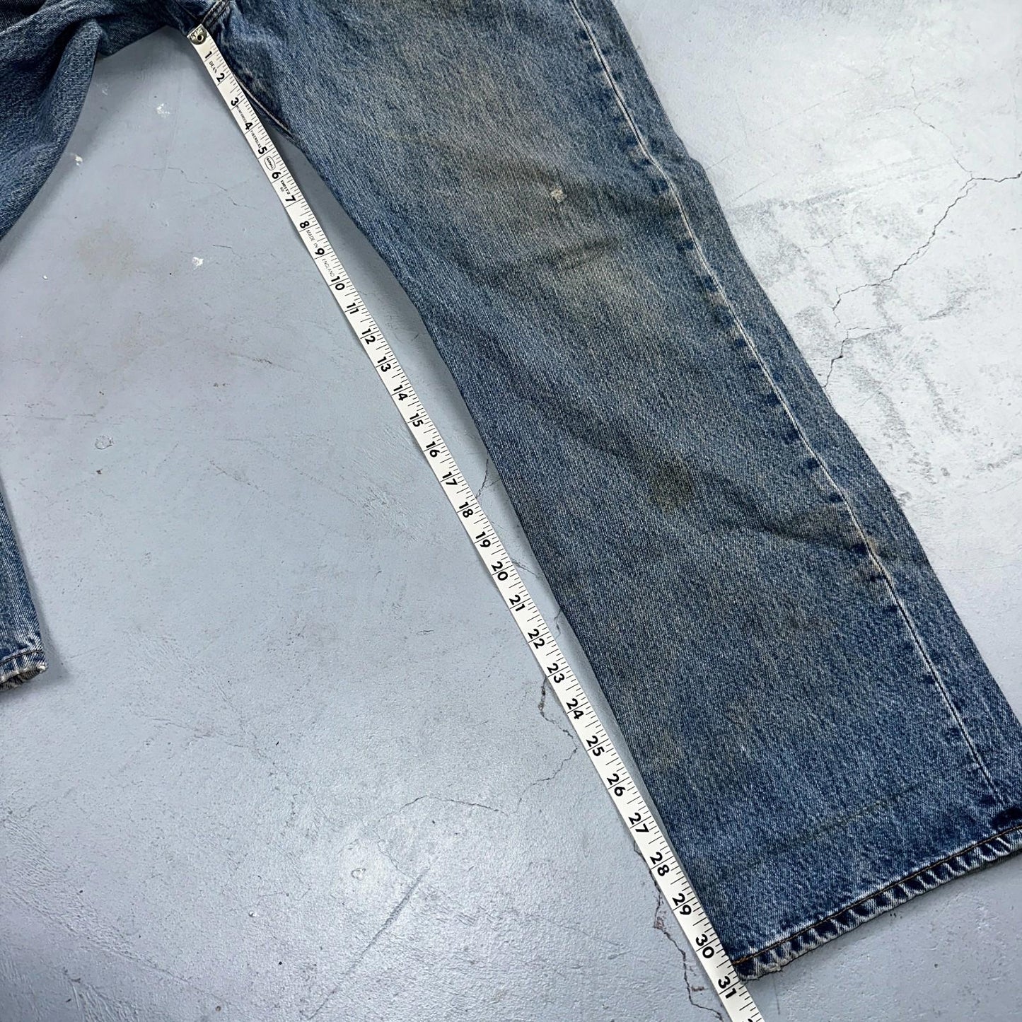 Levis 501 Vintage 90s Mexico Straight Leg Jeans Blue Light Wash 38x30 Act 37x31