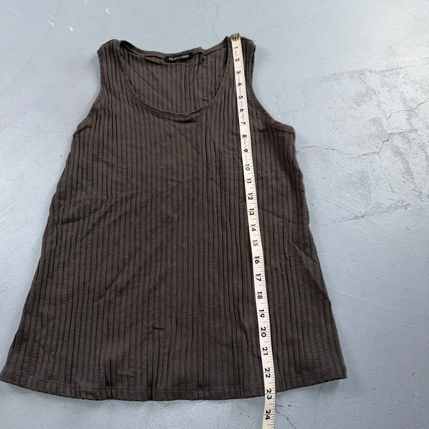 Eileen Fisher Woman Tank Top XS Brown Sleeveless Knit Camisole Soft Cute