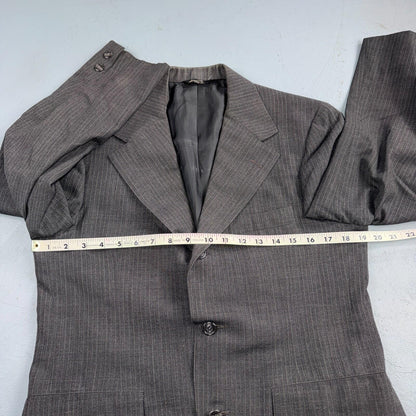 1960s 1950s VTG Mens 2 PC Suit 38 Jacket Coat Pants Gray Union Wool Rockabilly