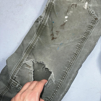 Carhartt VTG Double Knee Carpenter Pants USA B01 B136 MOS Green 31x30 Act 30x28