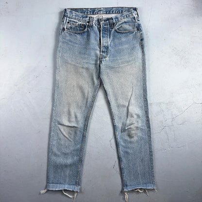 Levis 501 Vintage 80s USA XX Straight Leg Jeans Blue Light ALTERED Act 30x27