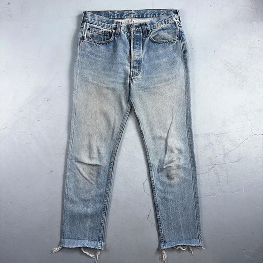 Levis 501 Vintage 80s USA XX Straight Leg Jeans Blue Light ALTERED Act 30x27