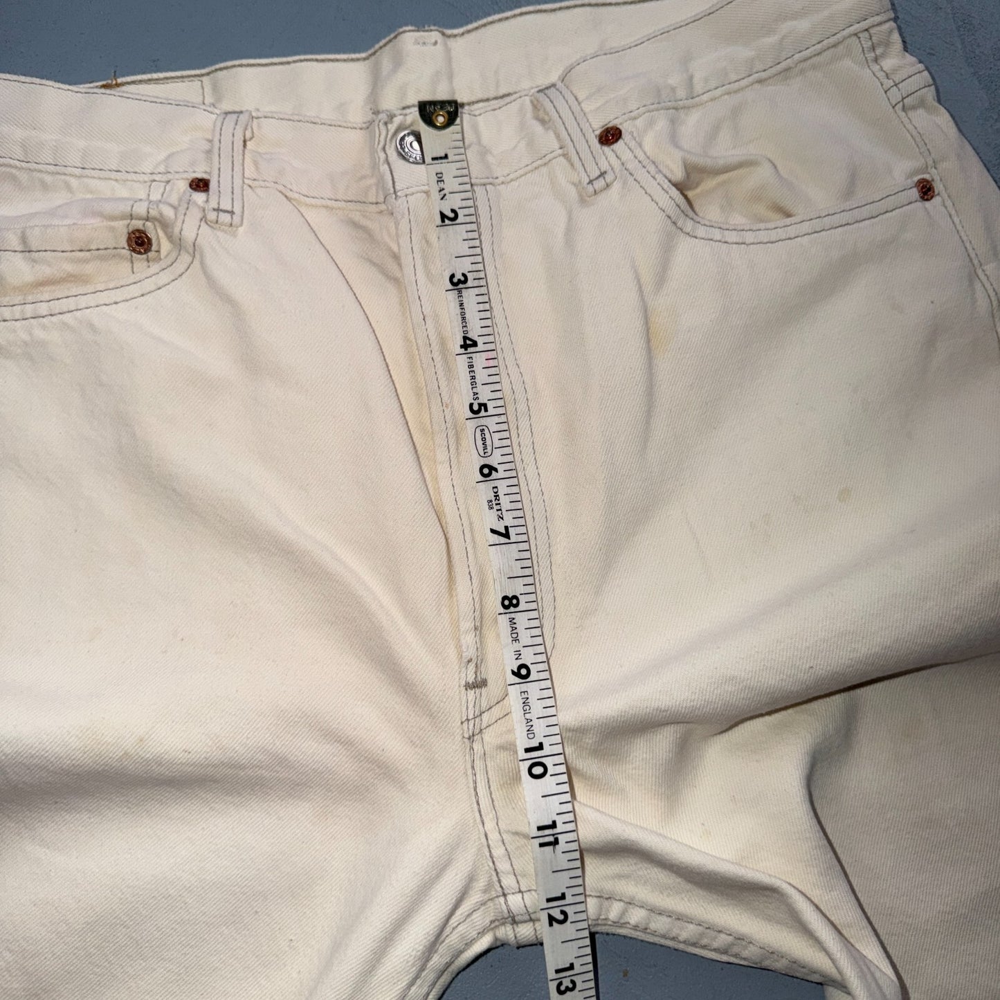 Levis 501 Vintage 80s USA XX Straight Leg Jeans White Light Wash 36x34 Act 33x32