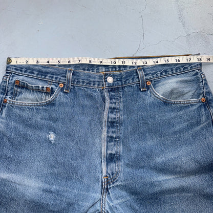 Levis 501 Vintage 90s USA XX Straight Leg Jeans Blue Light Wash 38x31 Act 36x28