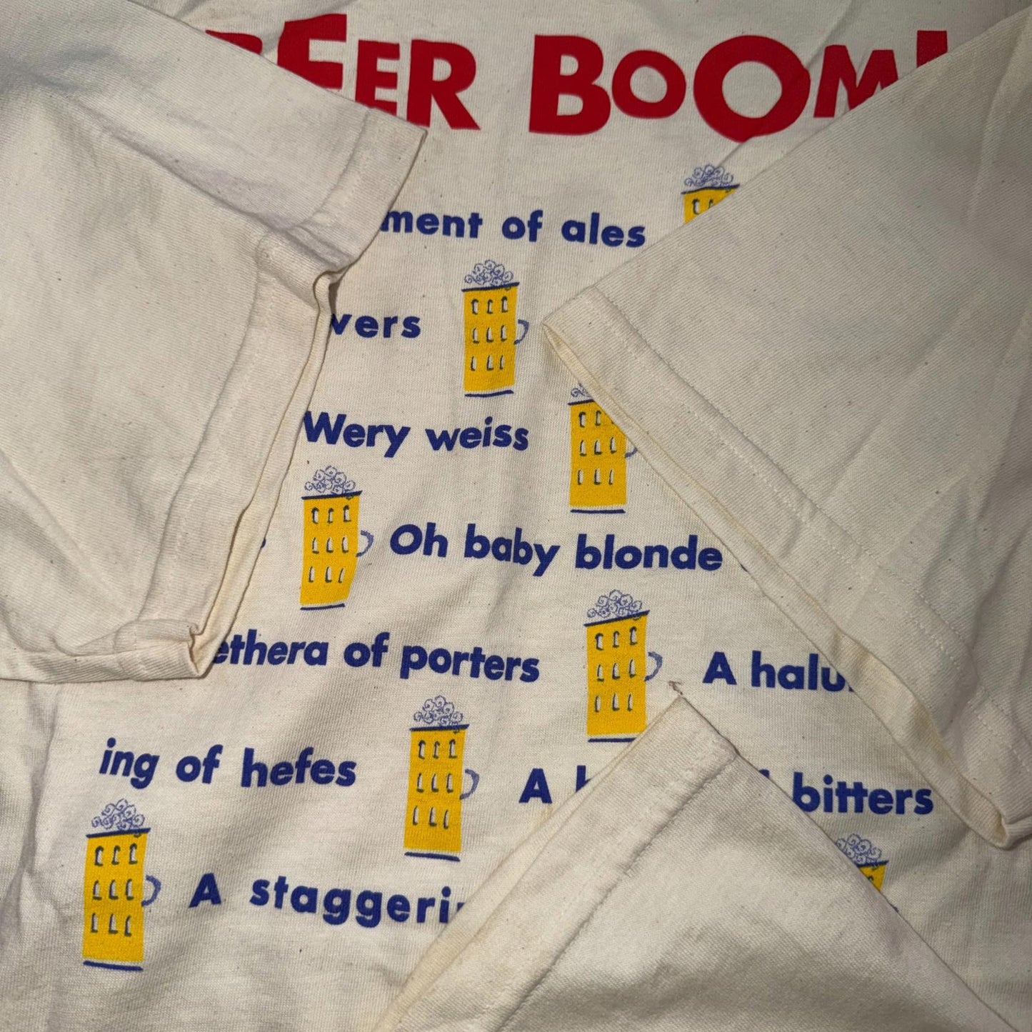 Beer Boom Funny Graphic Vintage T Shirt 90s Y2K Brewing Cool XL Drinking