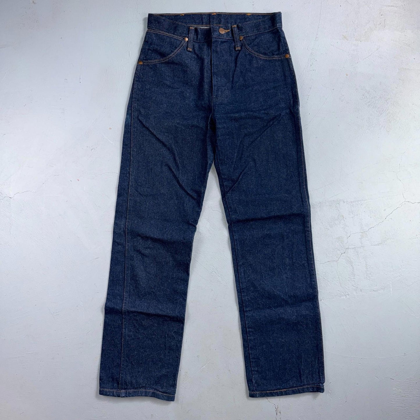 VTG Wrangler Men's 13MWZ Dark Wash High Rise Rigid Cowboy Jeans 28x33 Talon USA