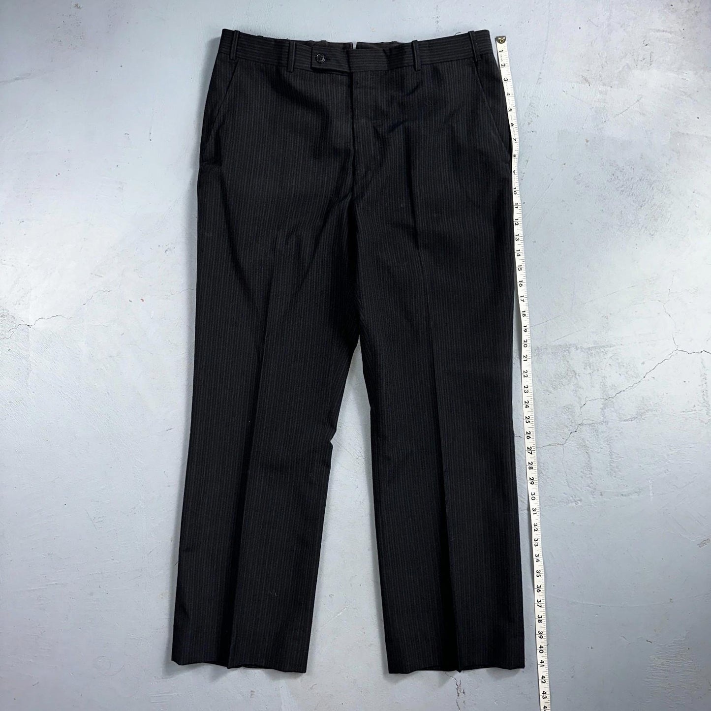 VTG Mens 3 PC Suit 42 Jacket Coat Pants Black Vest Rockabilly 70s American Trend