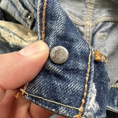 Levis 501 XX Big E True Vintage 60s Redline THRASHED Denim Jeans 1960s 27x26