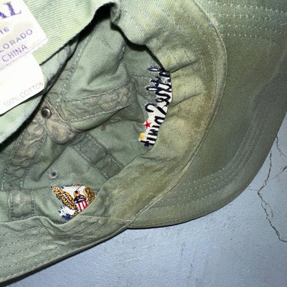 Catch The Spirit Snoopy VTG Hat Cap Snapback Green USGA Political Thrashed USED