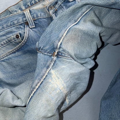 Levis 501 Vintage 80s Redline Selvedge USA XX Jeans Light Wash 35x32 Act 33x29