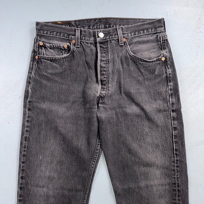 Levis 501 Vintage 90s USA XX Straight Leg Jeans Black Light Wash 34x34 Act 33x30