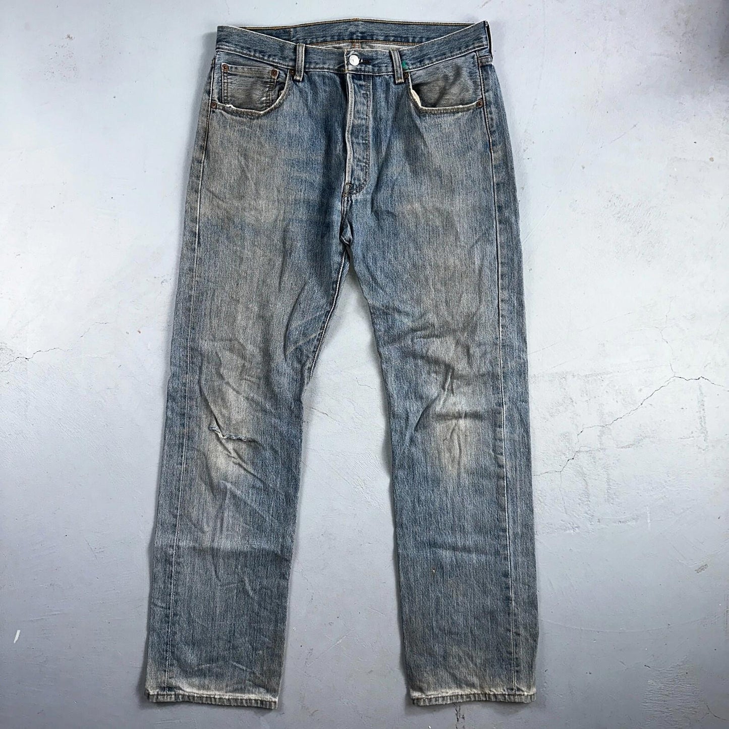 Levis 501 Vintage Y2K XX Straight Leg Jeans Blue Light Wash 35x34 Act 34x32