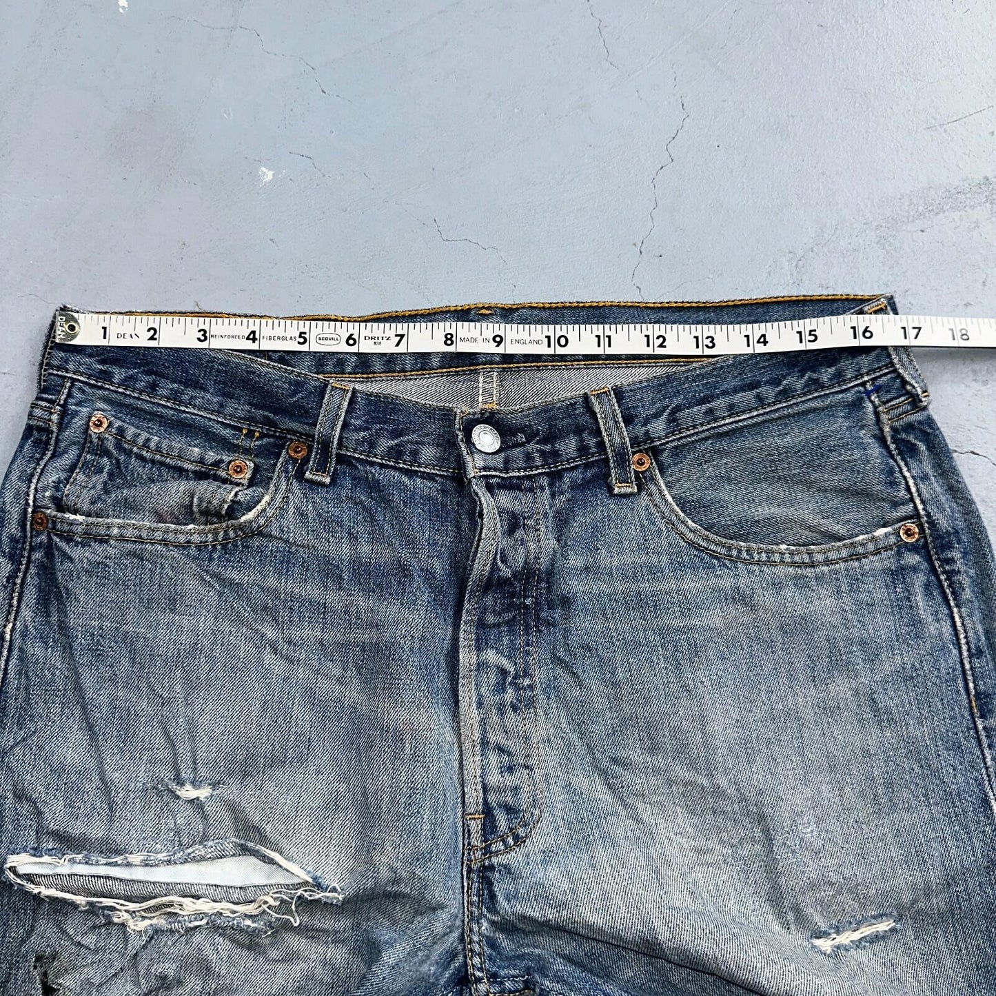 Levis 501 Vintage Y2K XX Straight Leg Jeans Blue Light Wash 34x34 Act 33x33
