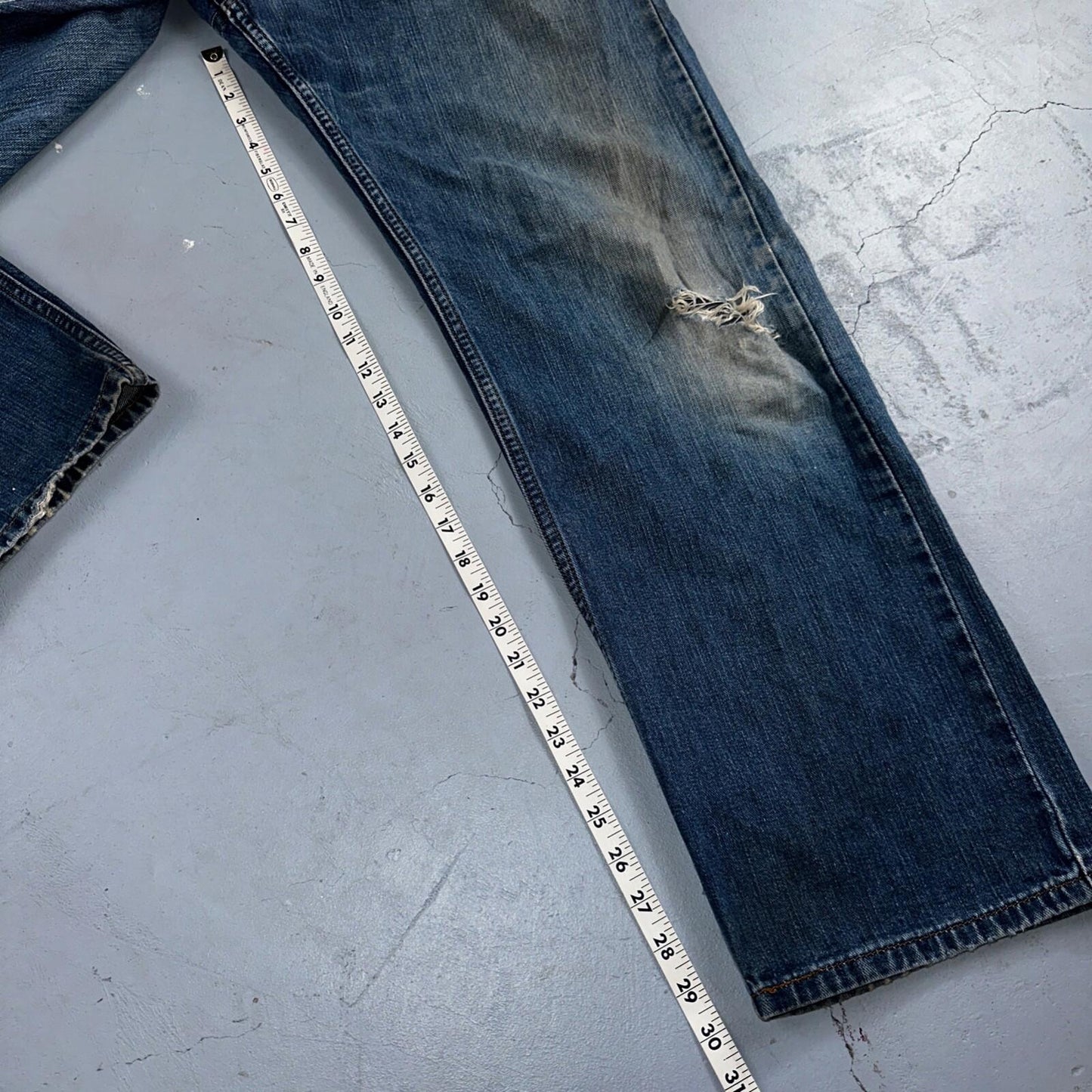 Levis 559 Relaxed Straight Fit Rugged Dark Blue VTG Y2K Denim Jeans Mens 36x32