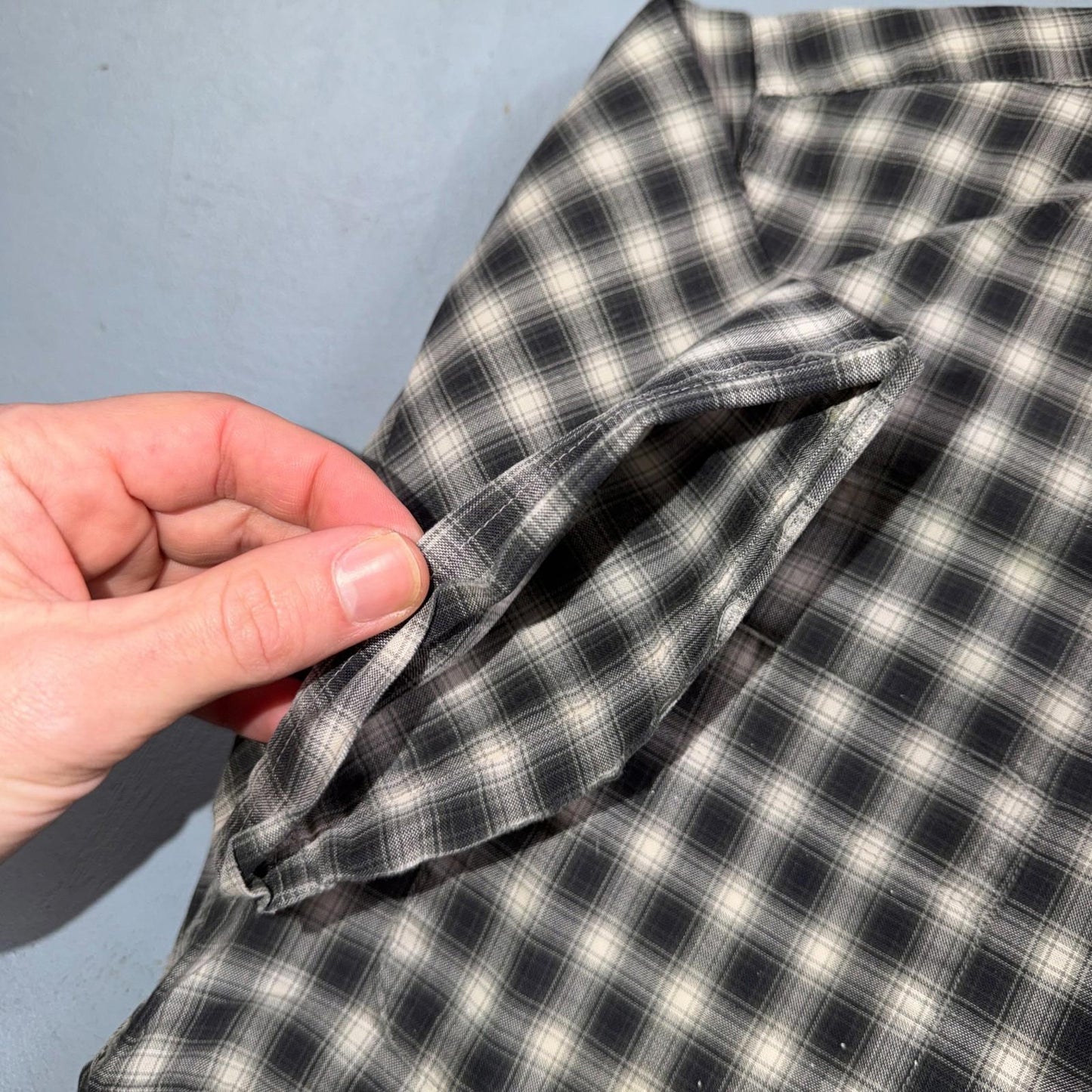 Vintage 60s McGregor Checker Loop Collar Button Up Shirt Made In USA Rockabilly