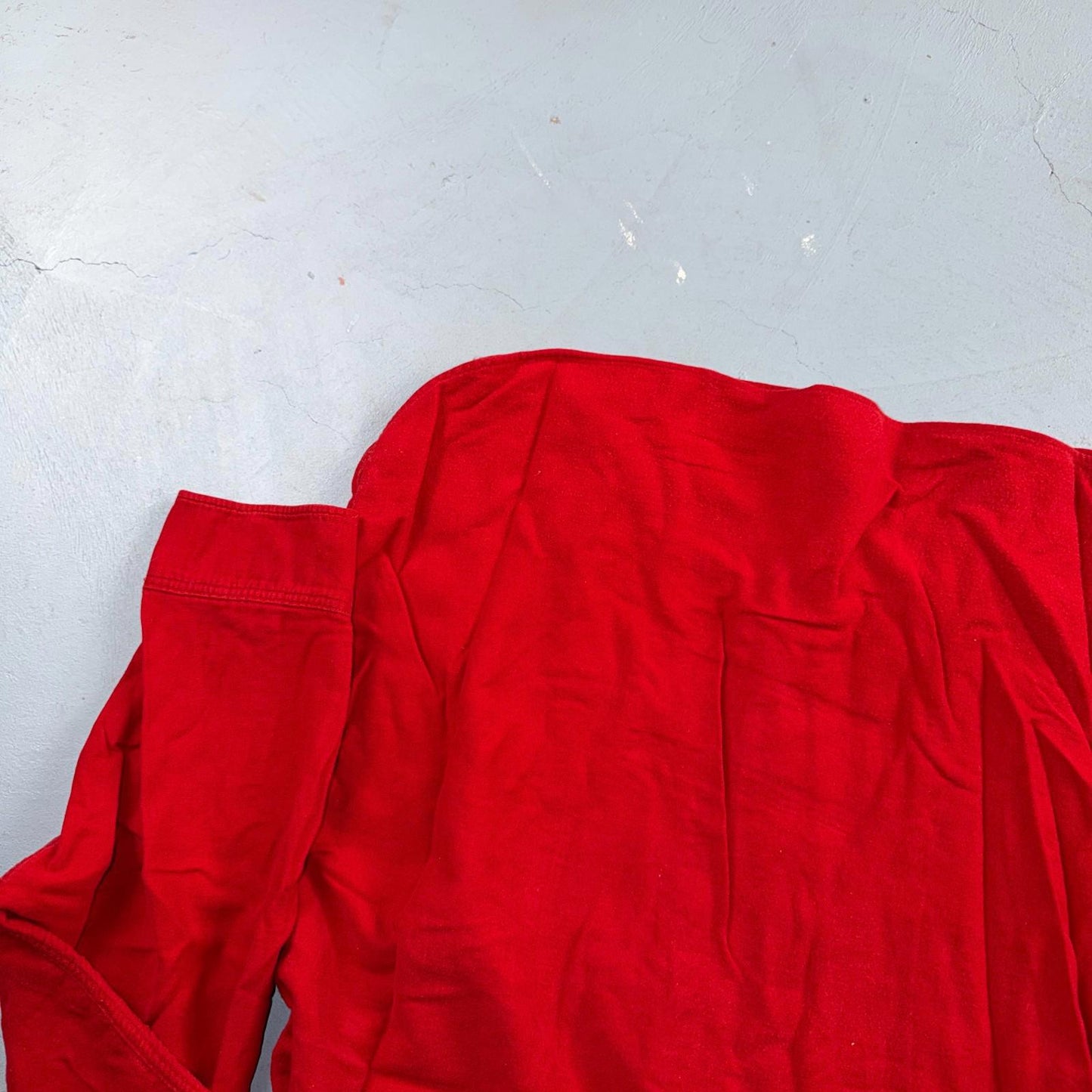 VTG 1940s Penneys Jacket Red Cotton Basic 40s 50s Flannel Shirt Rockabilly