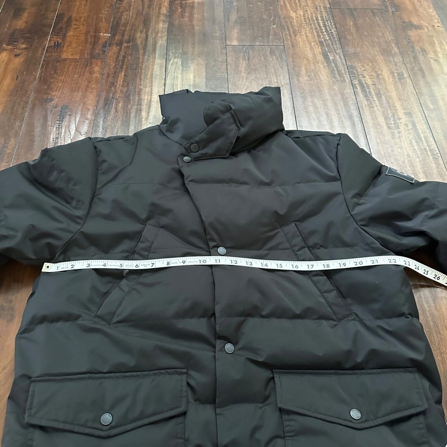 Calvin Klein Mens Down Puffer Jacket Black Large Ski Winter Warm Black Sleek