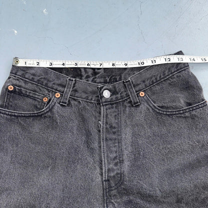 Levis 501 Vintage 90s USA XX Straight Leg Jeans Black Wash 11 Act Altered 27x26