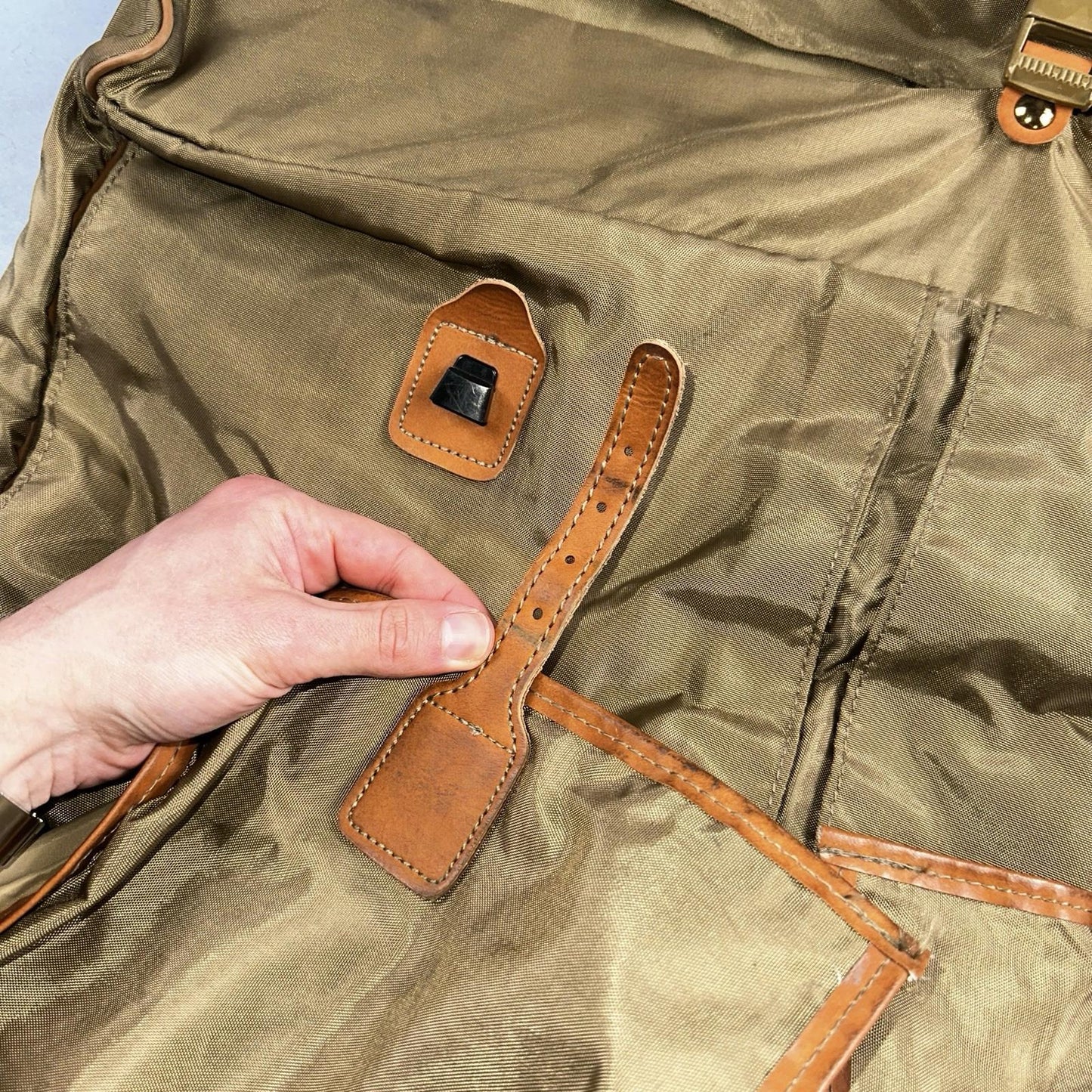 VTG Hartmann Garment Suit Bag Carry On Leather & Nylon 25x40 Luggage Hang up