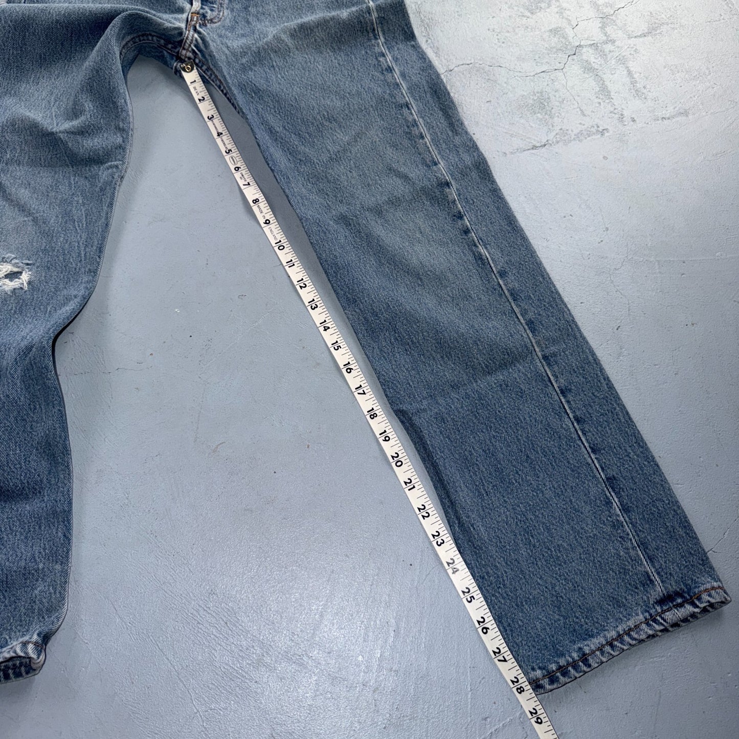 Levis 501 Vintage 90s USA XX Straight Leg Jeans Blue Light Wash 30x30 Act 27x28